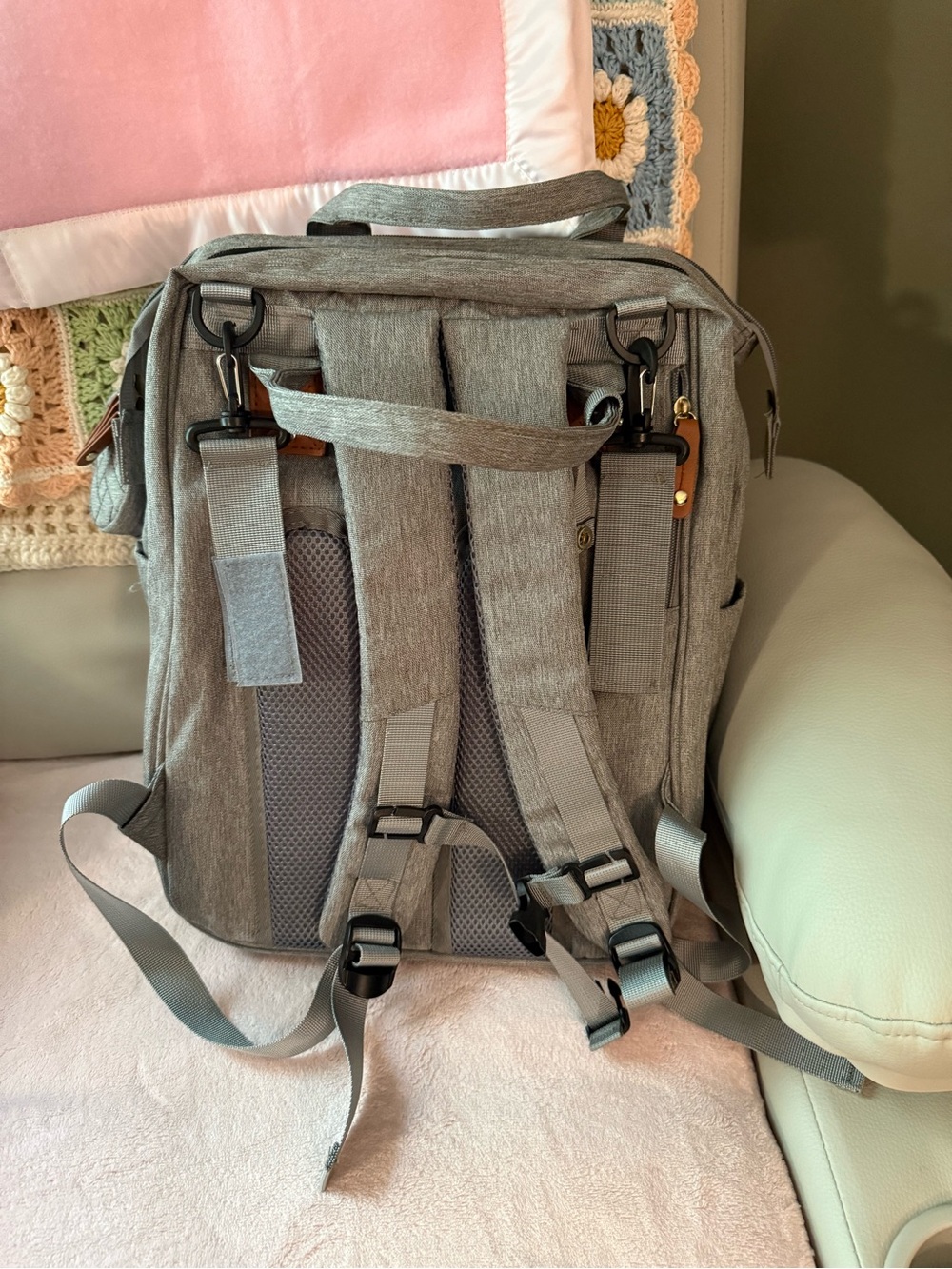 Brand New Good Mum Diaper Bag Backpack with Changing Station Grey Multifunction - Picture 4 of 4